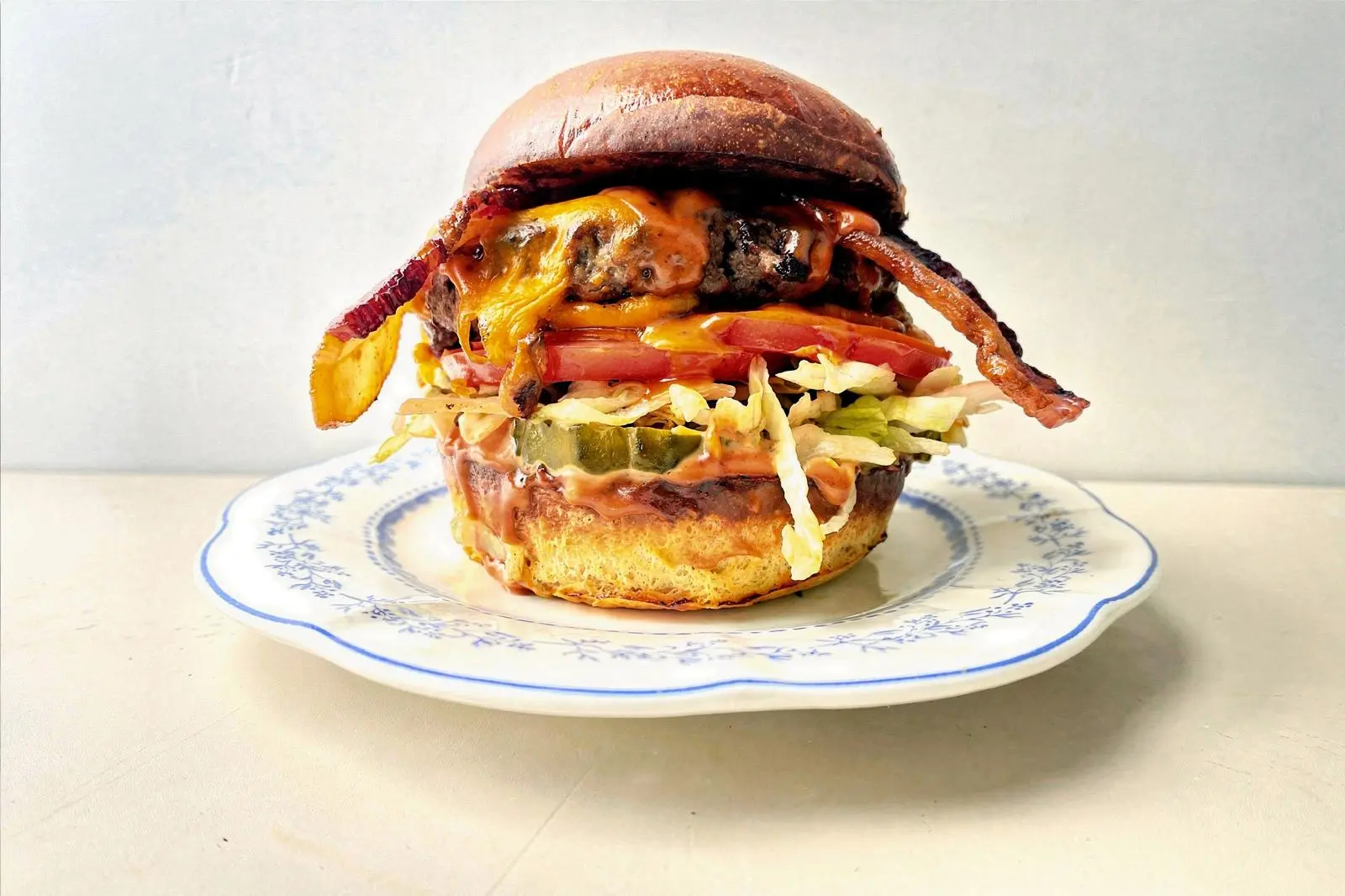 Lil Ray's smash burger with bacon and cheddar