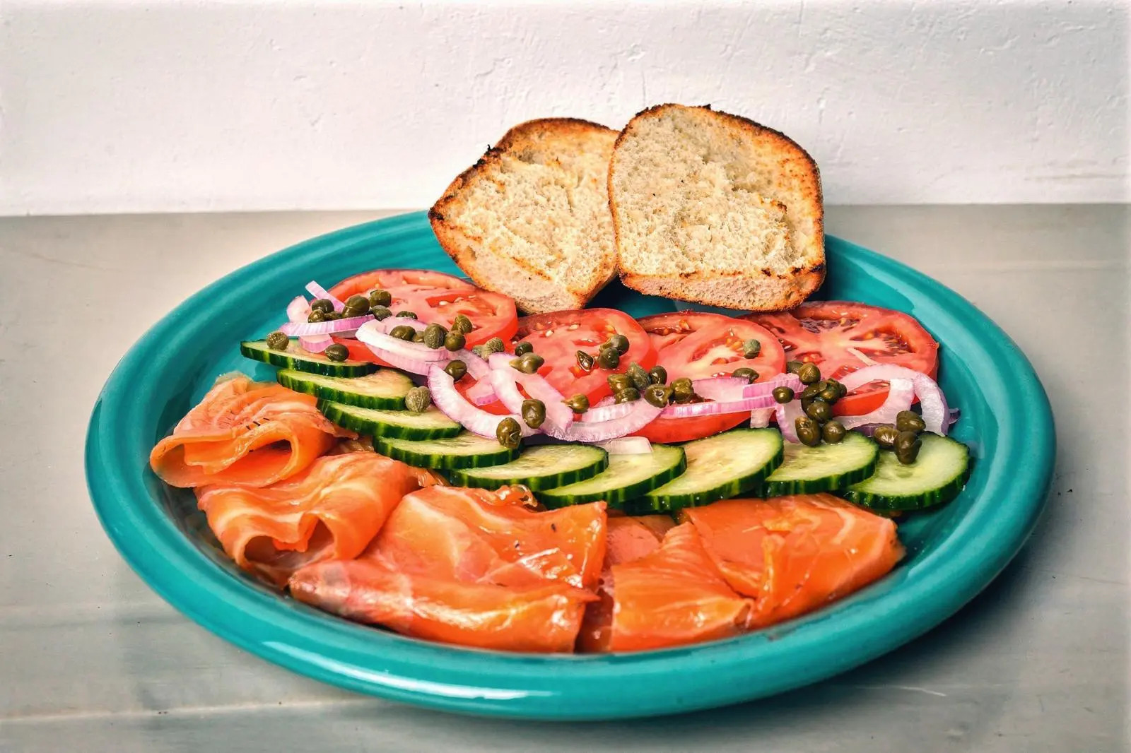 House-cured and smoked salmon platter