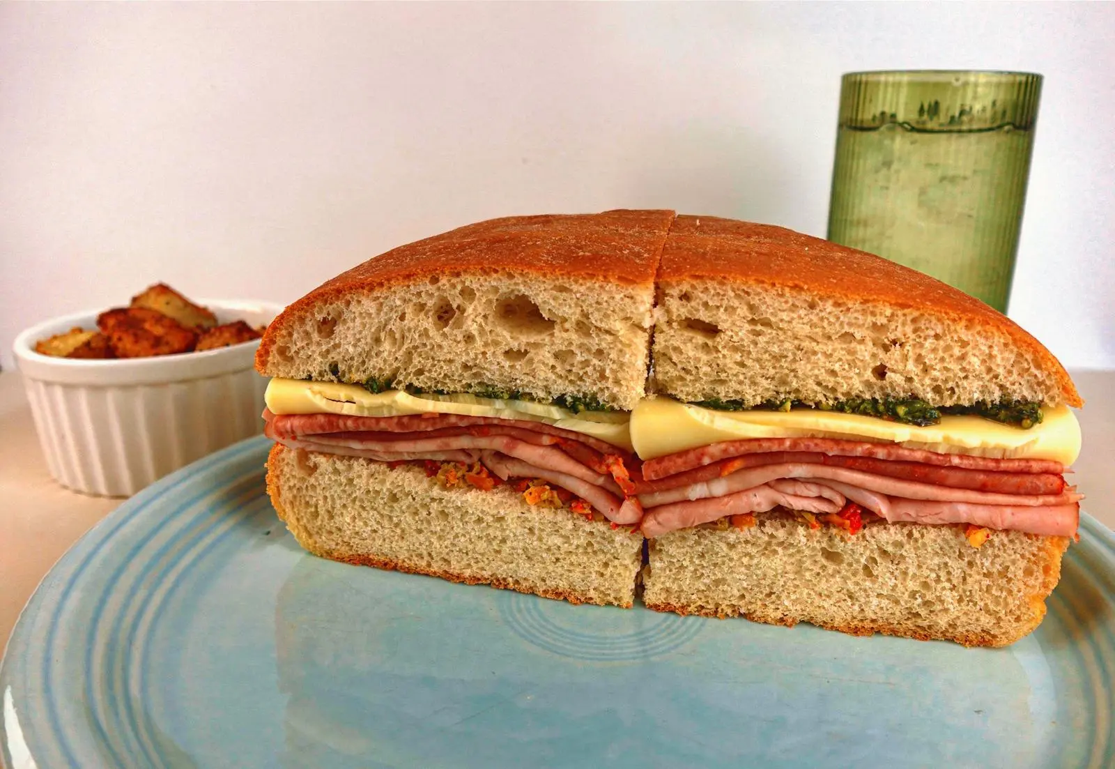 Muffuletta on house-baked focaccia